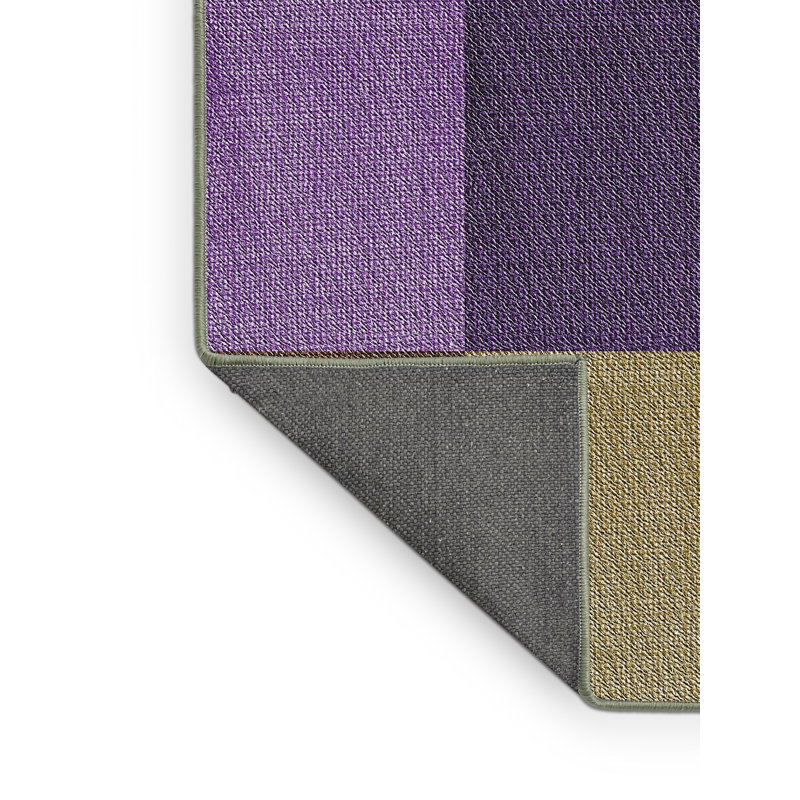 Tapis noir/gris/bleu à motifs, Rectangle 5 pi x 7 pi