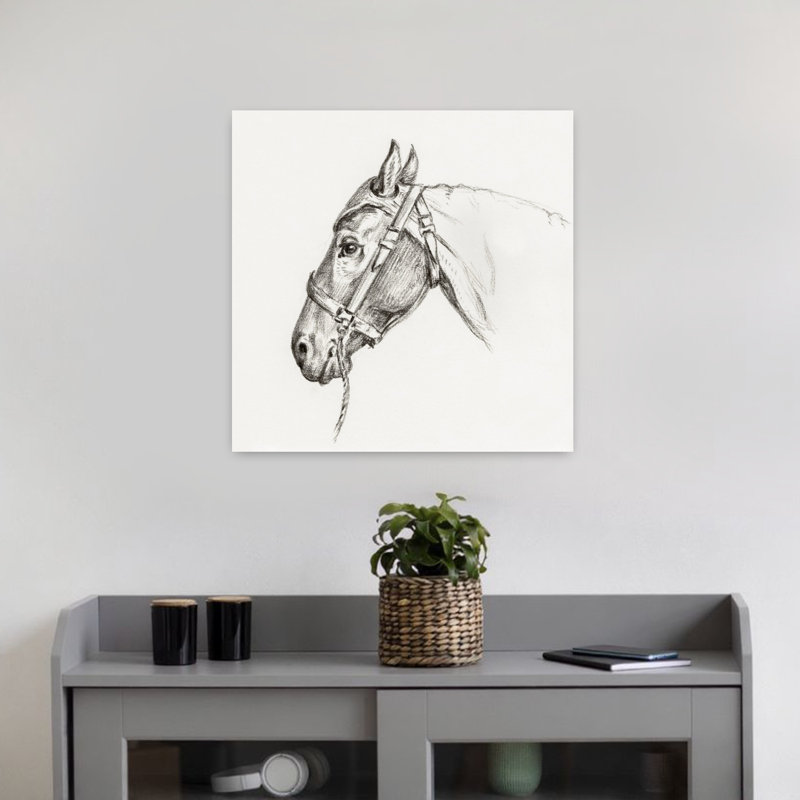 Tête de cheval, art mural rétro rétro, H 18 po x l 18 po