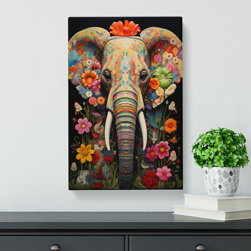 Elephant Contemporary - Print, 76cm H x 50cm W x 3cm D