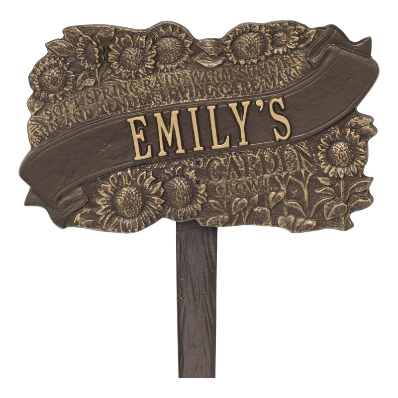 TLC Personalized Garden Sign, Bronze/Gold, Yes