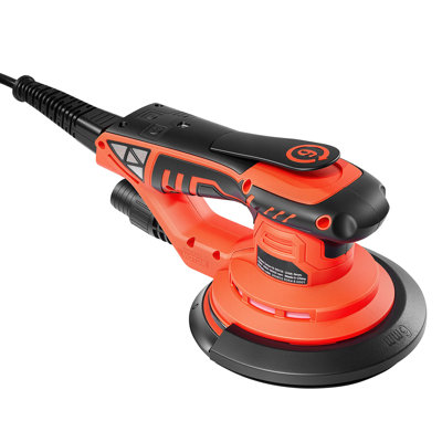 6-Inch Random Orbital Sander, 400W Brushless Motor, 7-Speed Electric Palm Sander with 10 Sandpapers, Dust Collection Bag & Vacuum Hose for Woodworking and Sanding Projects