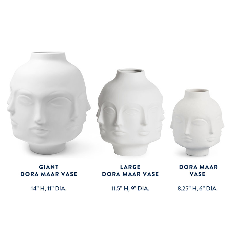 Giant White Porcelain Decorative Face Vase