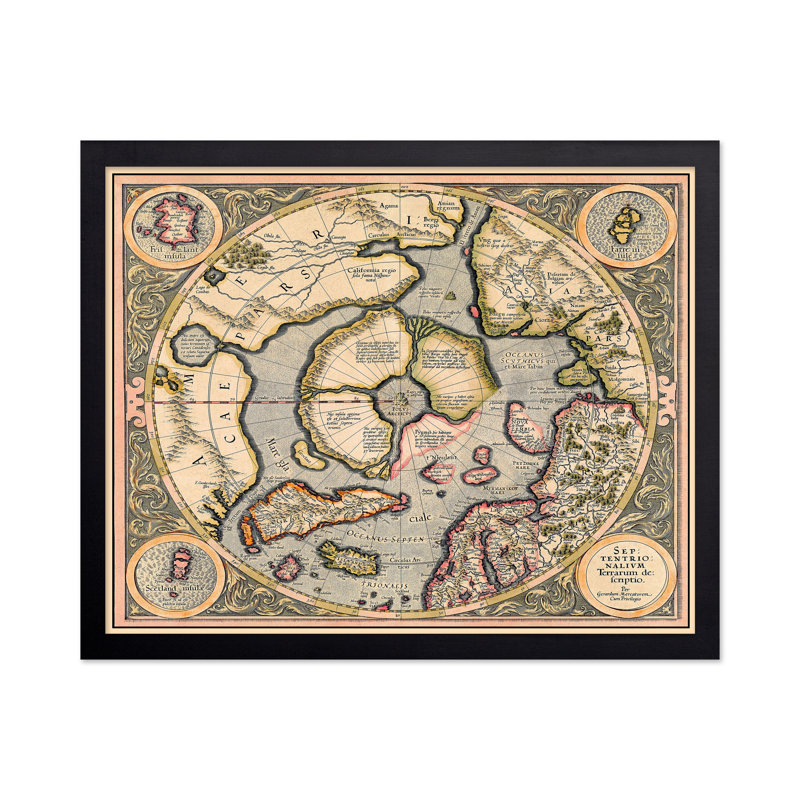 Carte du pôle Nord, Sans cadre, Affiche, H 18 po x l 24 po