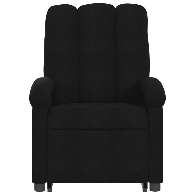 Upholstered Massage Chair, Black Polyester, Power