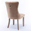 Chaise de salle à manger en velours, 2, kaki Sw2001kk - structure en bois massif, dossier haut, élégants rivets décoratifs à haut dossier, pieds