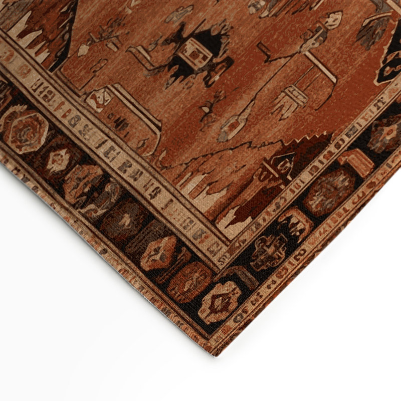 Tapis turc intérieur et extérieur brun, Rectangulaire 3 pi x 5 pi