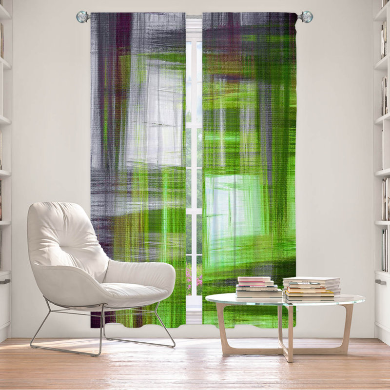 Rideau en polyester, L 20 po x L 61 po, Vert