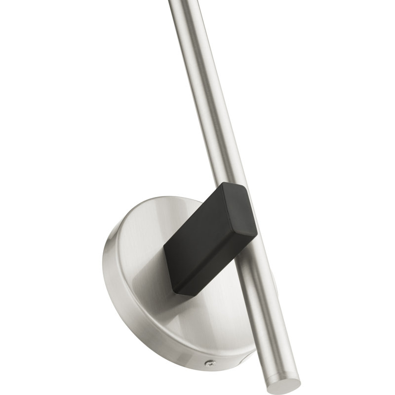 Emalie Steel Wallchiere, Brushed Nickel