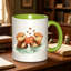 1pc Adorable Otters Sharing a Shell Logo Ceramic Coffee Mug Coffee Cup Tea Mug Birthday Gift Office Reusable great for holding Tea Milk.