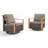 Outdoor Swivel Patio Chair With Cushions (Set Of 2)-1240536366-1240536367