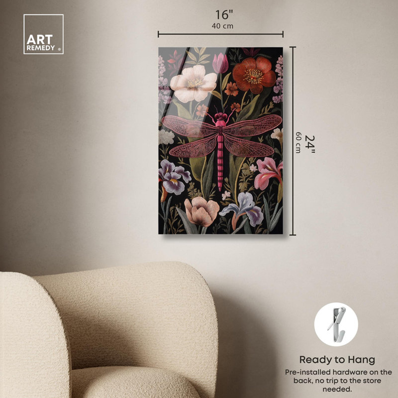 Décoration botanique Ruby Reed Rider I par Art Remedy, prête à être accrochée, H 24 po x l 16 po
