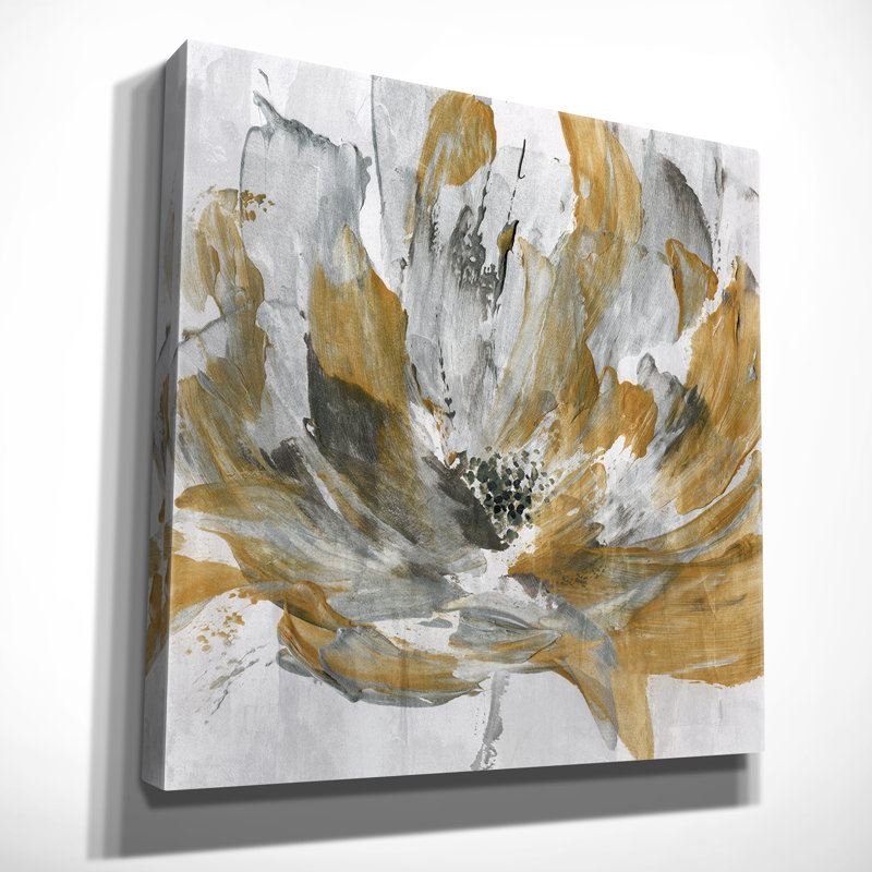 «Golden Flower Power», reproduction de peinture à l'huile sur toile tendue, H 40 po x l 40 po x P 1,5 po, Toile tendue