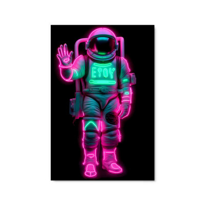 Néon astronaute - impression sans cadre