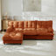 Chenille orange à 3 places en forme de L, canapé modulaire en forme de nuage de L 107 po avec coussins, matériaux d'assemblage à fermeture à glissière simple, facile