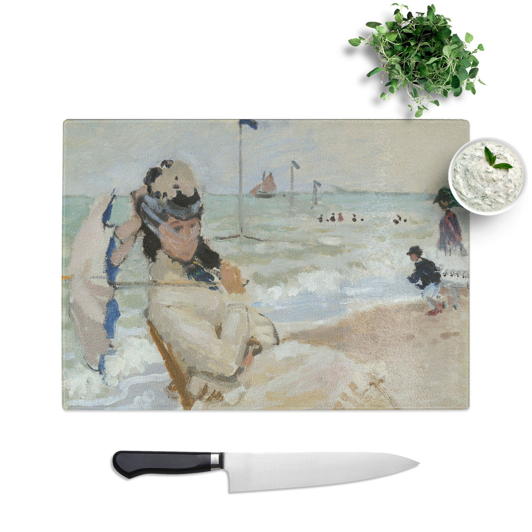 Camille on the Beach in Trouville by Claude Monet Chopping Board