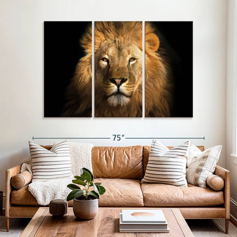 Fierce Lion Head, 42" H x 65" W