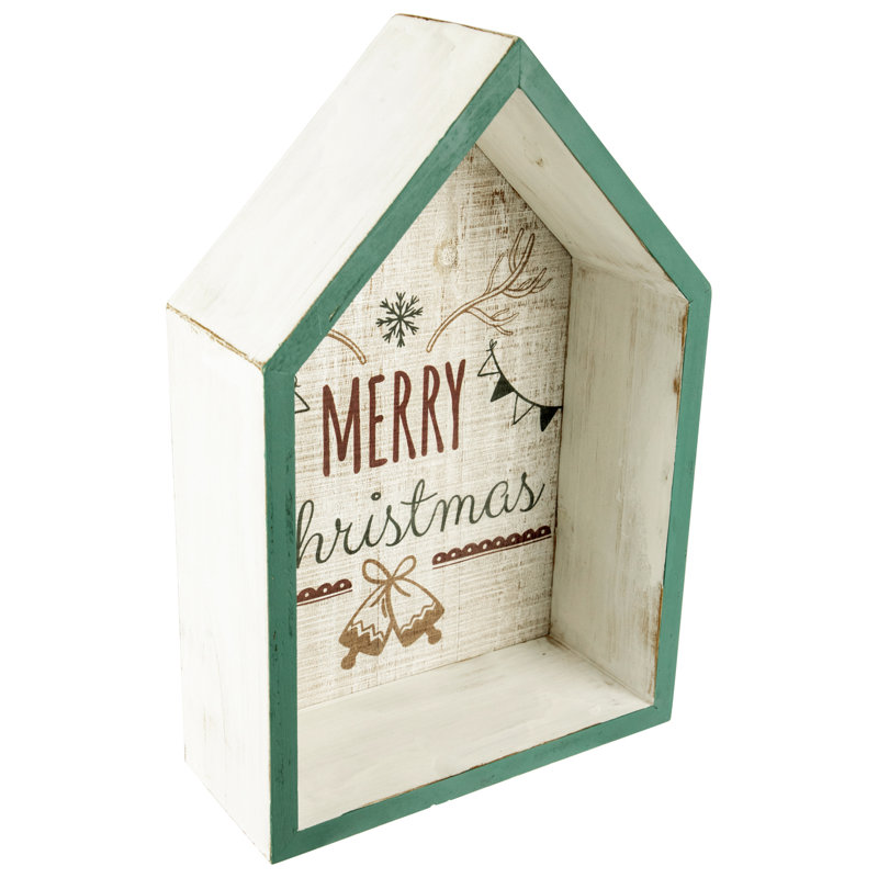Enseigne murale 11,75 "Green Merry Christmas 3-D