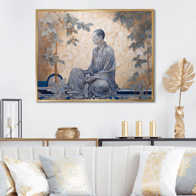 " Mindfulness Meditation Buddha Retro Illustration "