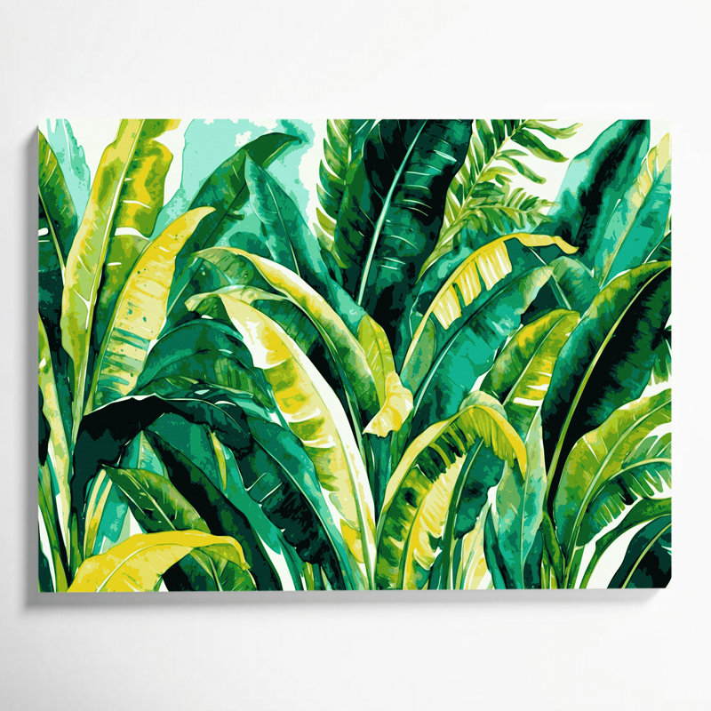 «Hawaiian Banana Plants», art mural sur toile verte