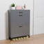 Armoire de rangement pour chaussures pour le vestibule, range-chaussures autoportant avec 2 tiroirs rabattables, range-chaussures dissimulé pour garde-robe de couloir-1254761340