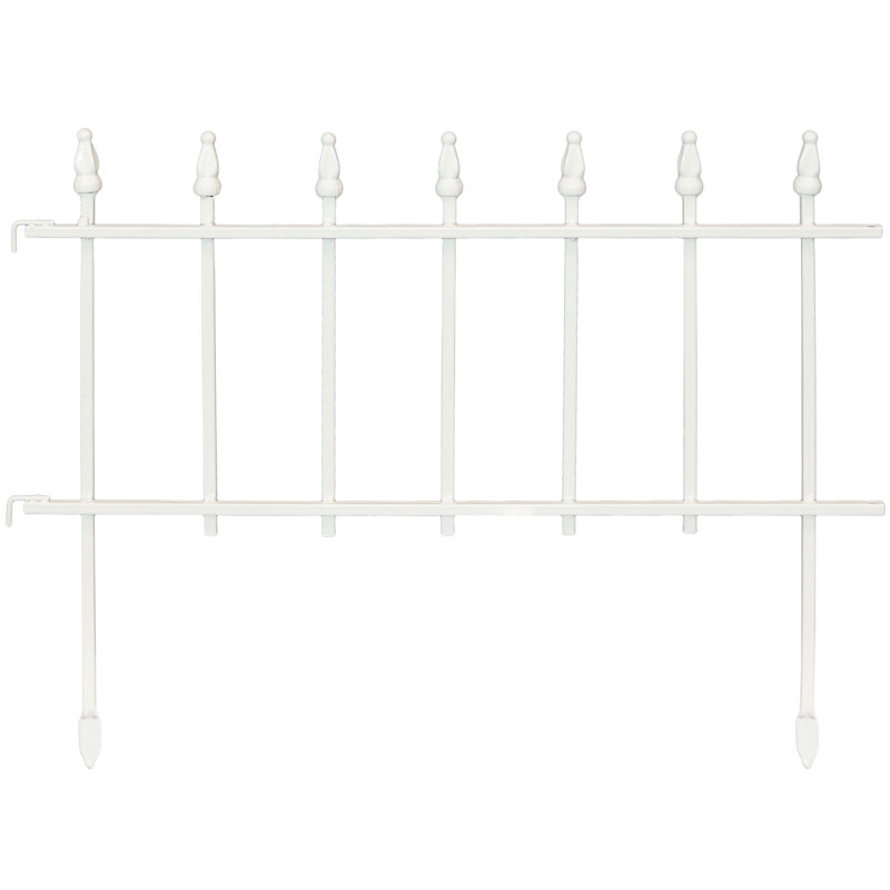 Roman 18" x 22" Iron Decorative Garden Fence Panels, White
