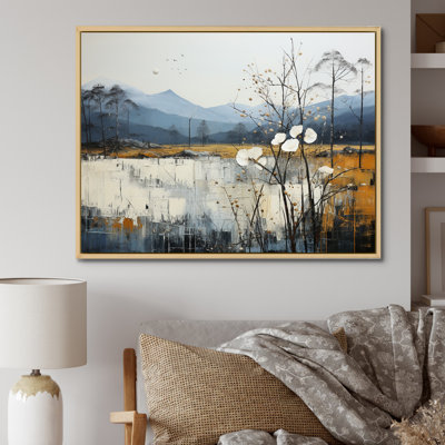 Minimalism Beige And Blue Countryside IV - Countryside Wall Art