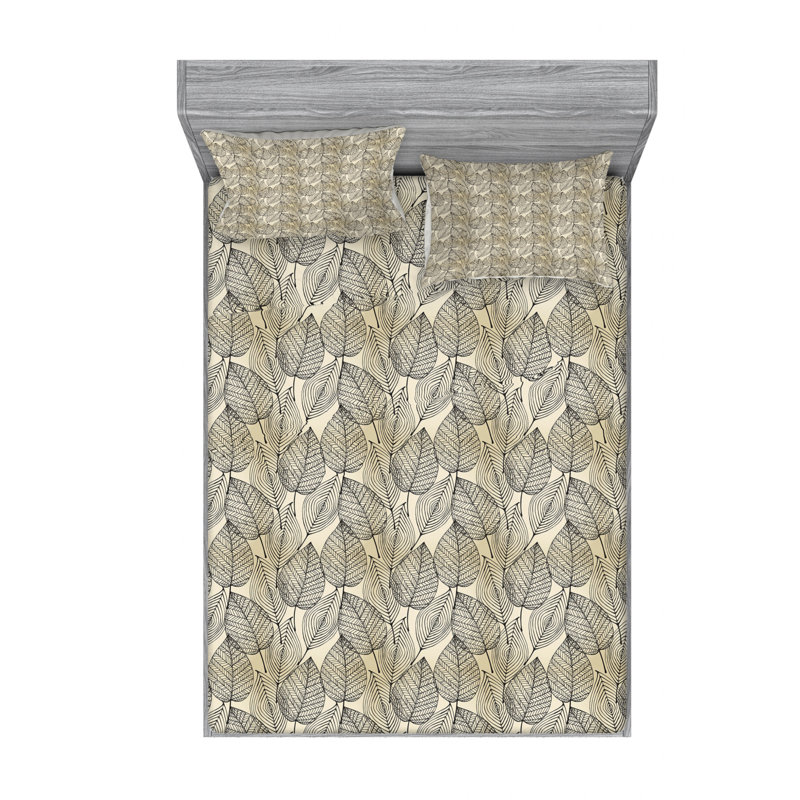 Microfiber Floral Sheet Set, Full Sheet Set with Fitted Sheet