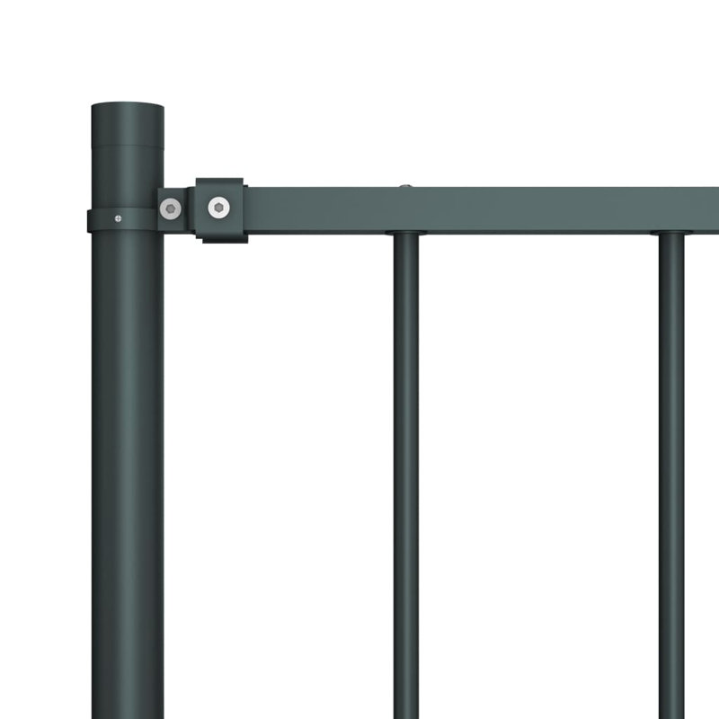 Khine Metal Fence Panels Included, Anthracite, 1.7m W x 1m H