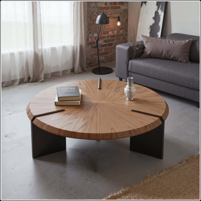 Light Luxury Walnut Coffee Table - FAS Grade Solid Wood with Stainless Steel Base