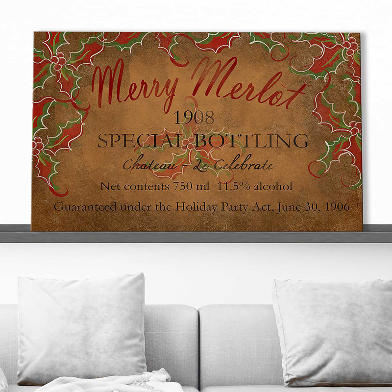 «Merry Merlot (Horizontal)» par Jodi - impression, Toile tendue, H 24 po x l 40 po x P 1,5 po