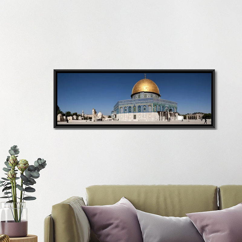 «Panoramic Town Square, Dome of the Rock, Mont du Temple, Jérusalem, Israël», reproduction de photo sur toile tendue