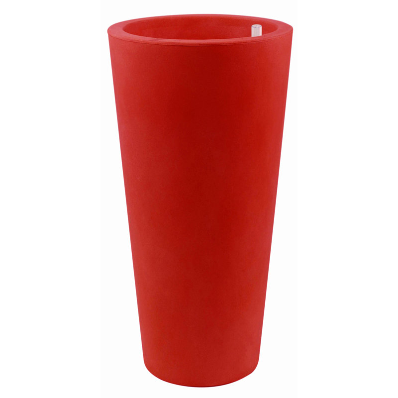 Cono Resin Pot Planter, White, 39.25" H x 19.75" W x 19.75" D