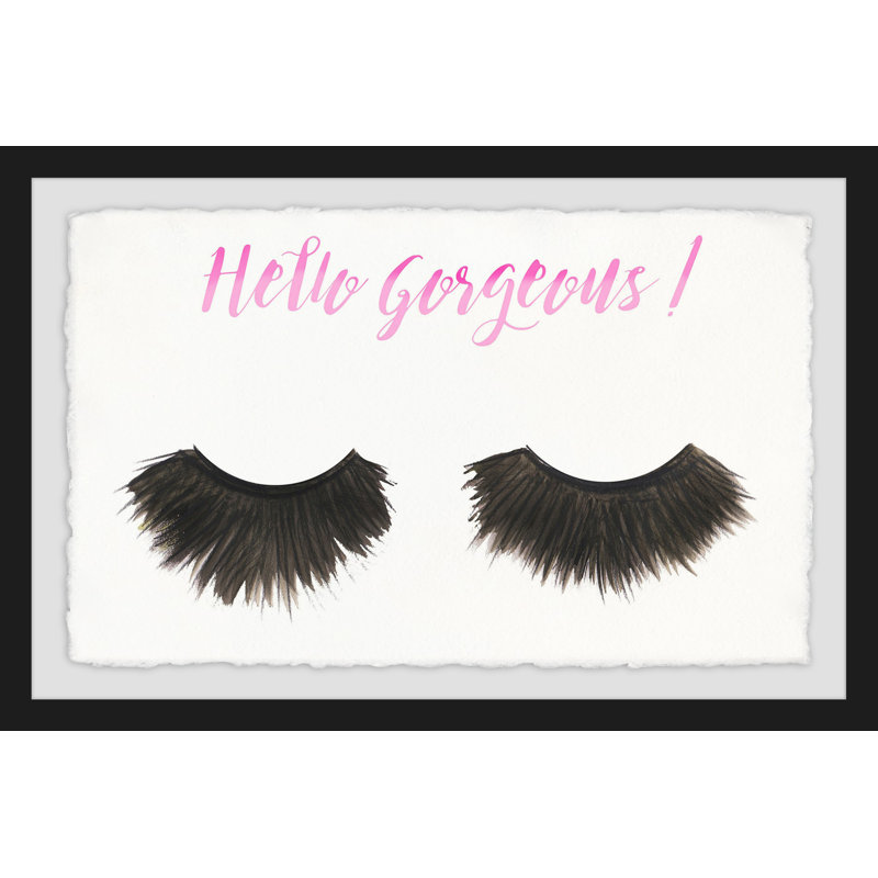 Lashes & Lips II 1 Piece Single Picture Frame Painting, 20 cm H x 30 cm W x 3.81 cm D