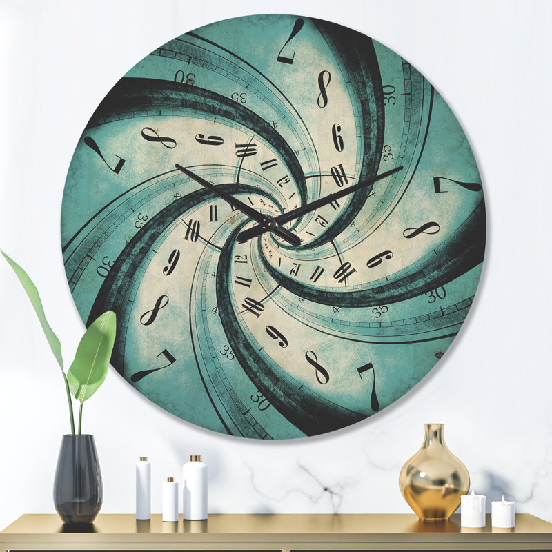 Time Vortex Spiral - Horloge murale moderne en bois, Très grand