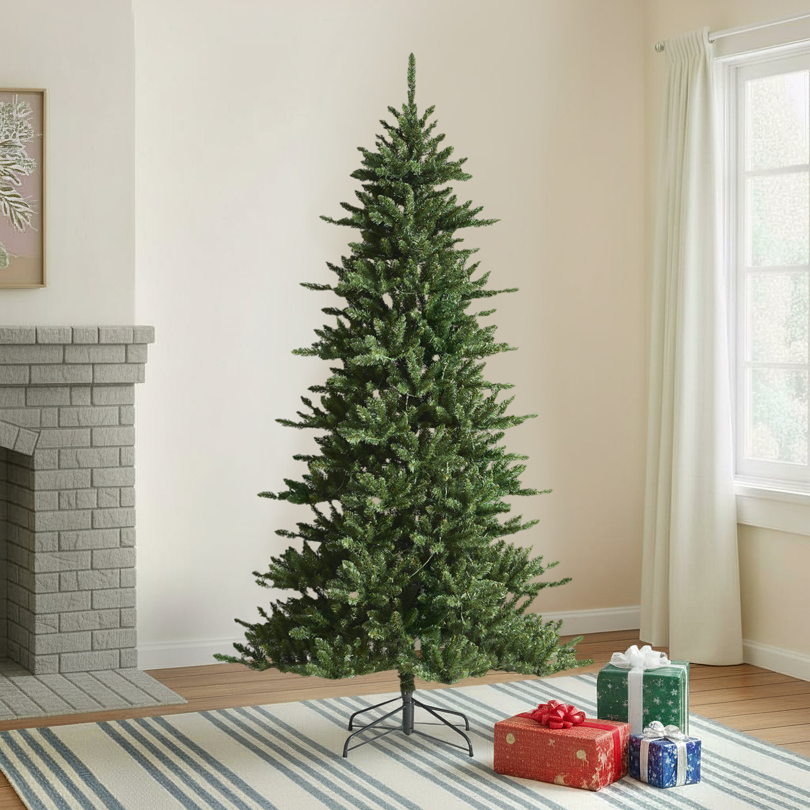 Slim 7.5' Pre-Lit Fir Christmas Tree