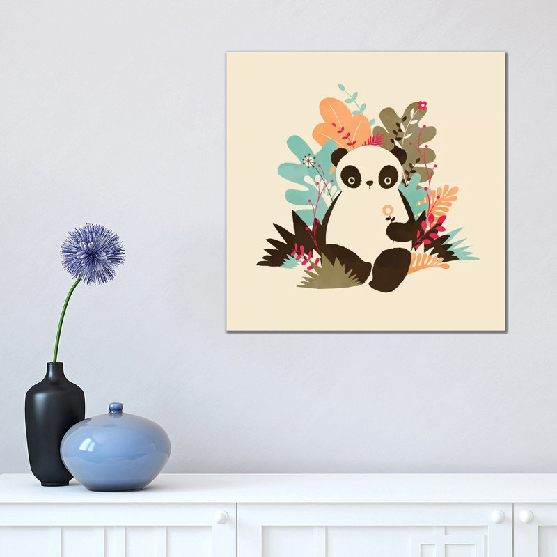 Flower Panda by Jay Fleck - Wrapped Canvas Print, 45.72 cm H x 45.72 cm W