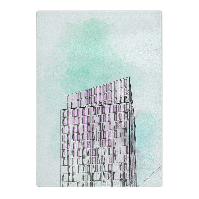 Tempered Glass Sketching the Architecture Vol.11 Chopping Board, 28.5 cm x 39 cm