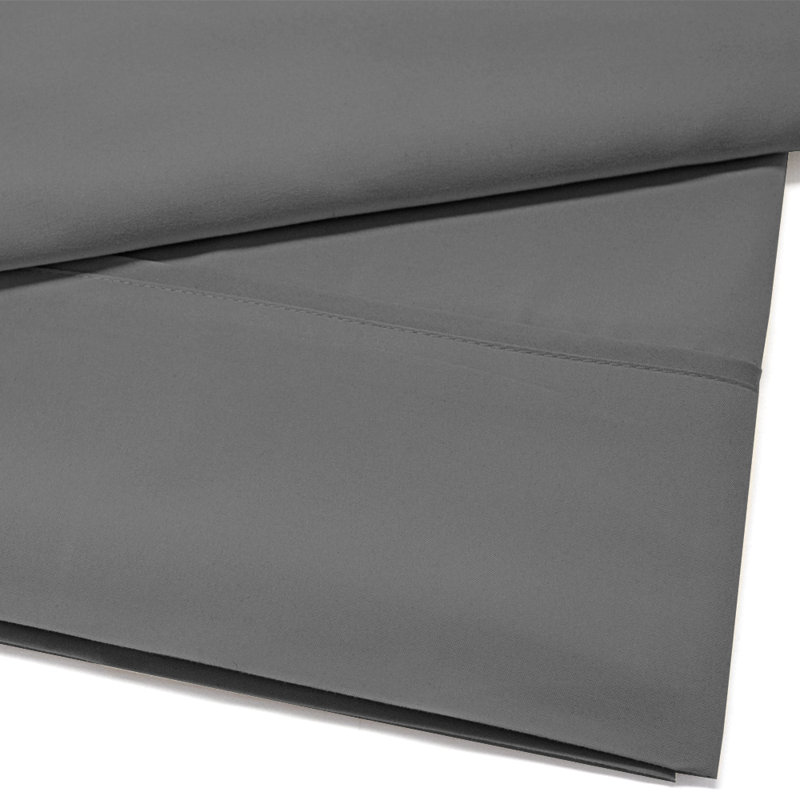 Simple drap plat / dessus seulement, microfibre ultra douce à double brossage, Gris, Drap plat double