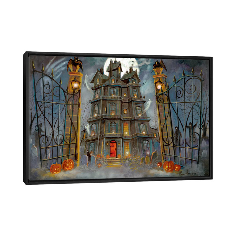 Haunted Mansion par Ruane Manning - reproduction d'art, Aucun mat, H 26 po x l 40 po x 1,5 po, Toile avec cadre noir