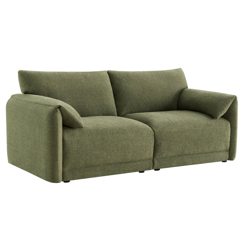 Bodhild 80.3'' Boucle 2-Piece Modular Sofa, Green