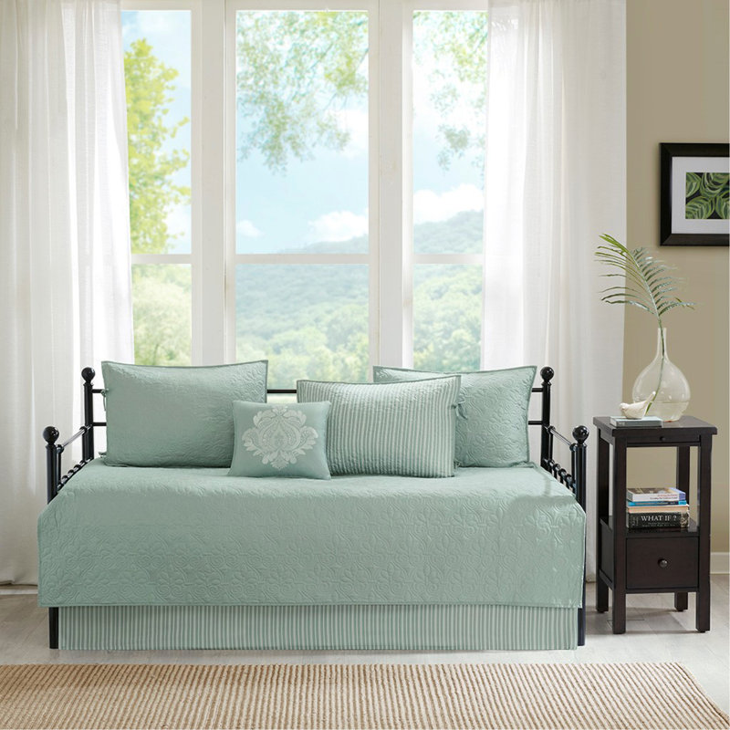 Ensemble de housse pour lit de jour réversible 6 pièces Seafoam, Vert