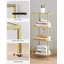 Bibliothèque à 4 niveaux, étagère mince pour chambre à coucher, salle de bain, bureau personnel, verre trempé, structure en acier