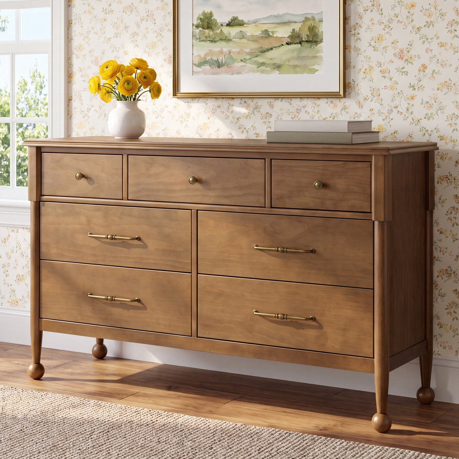 Alouette 7-Drawer Dresser, Natural Walnut
