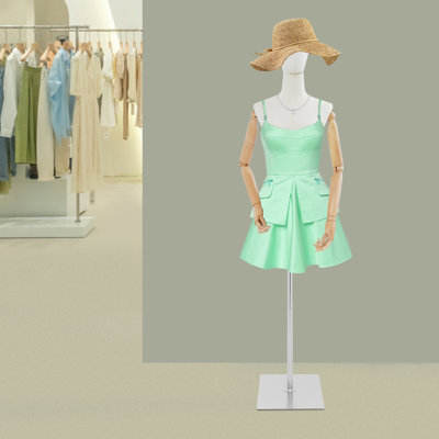 Retail Boutique Female Clothing Display Model (55"-80"), Freestanding Linen Mannequin with Rotating Head