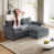 Grey Corduroy(2 Seat+1 Ottoman)