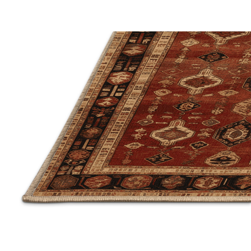 Tapis brun turc lavable à la machine, Rectangulaire 2 pi x 3 pi