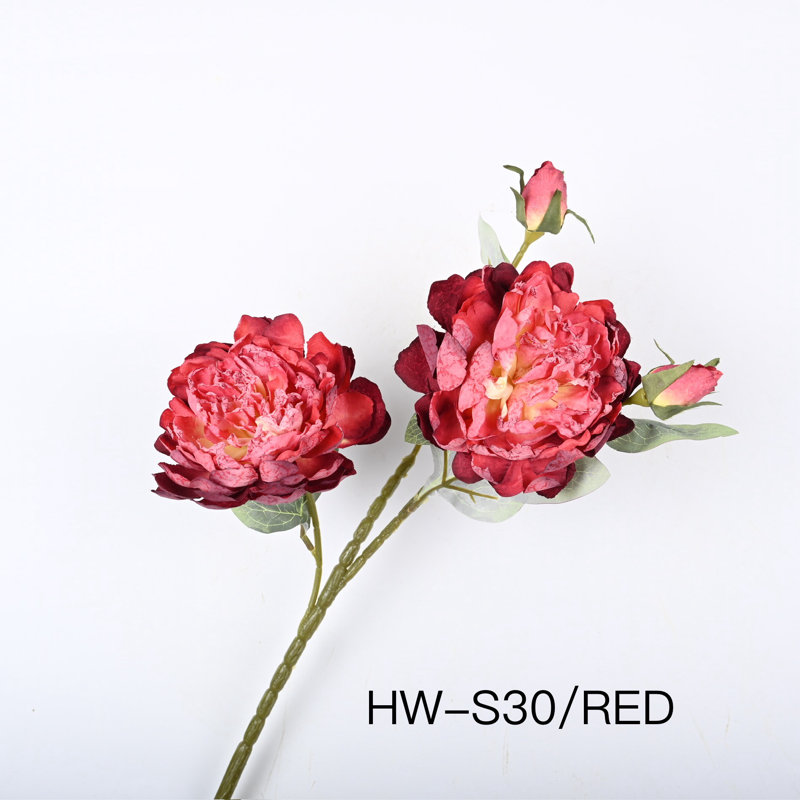Arrangement de pivoines en soie, Rouge