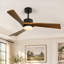 Ventilateur de plafond Karlena de 52 po moderne en bois massif à 3 pales avec double éclairage à intensité variable et télécommande
