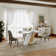 Modern Dining Table Sets for 6, White Sintered Stone Dining Table With PU Upholstered Chairs