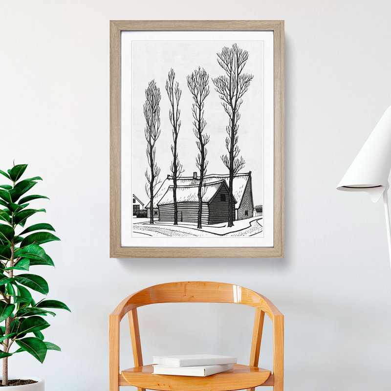 Winter by Julie De Graag - Picture Frame Painting, 36cm H x 27cm W x 2cm D, Oak Framed